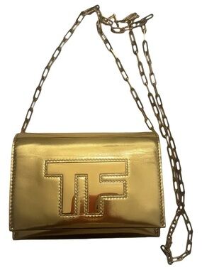Tom Ford Gold Icon Leather Clutch Bag